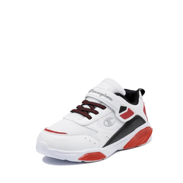 Champion Wave B Ps Low Cut Scarpe Bianche Rosse Bambini Ragazzi