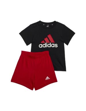 Adidas Essentials Completo Tuta Rosso Nero  Bambino