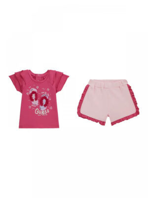 Guess Baby Completo 2 Pezzi Rosa Fucsia Bambina