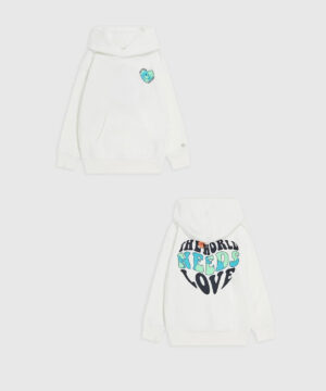 Champion Hooded Felpa Con Cappuccio Panna Bambini Ragazzi
