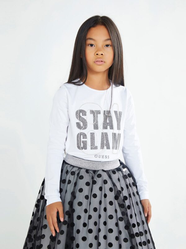 Guess T-shirt Manica lunga Regular fit Bianca Bambina