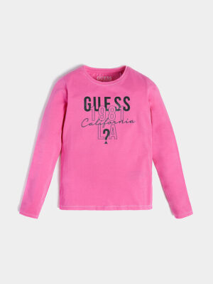 Guess Pink trip logo T-shirt Rosa Bambina
