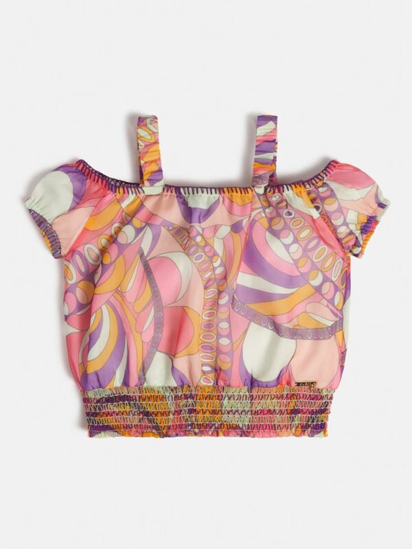 Guess Top stampa all over rosa Bambina