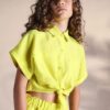 Imperial Cropped Camicia Gialla Bambina