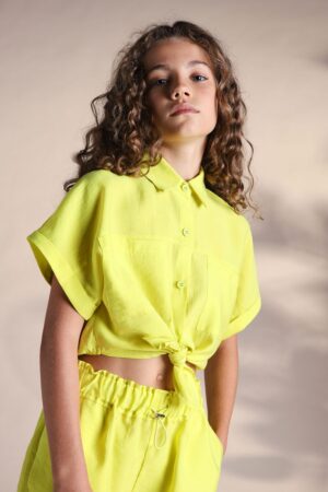 Imperial Cropped Camicia Gialla Bambina