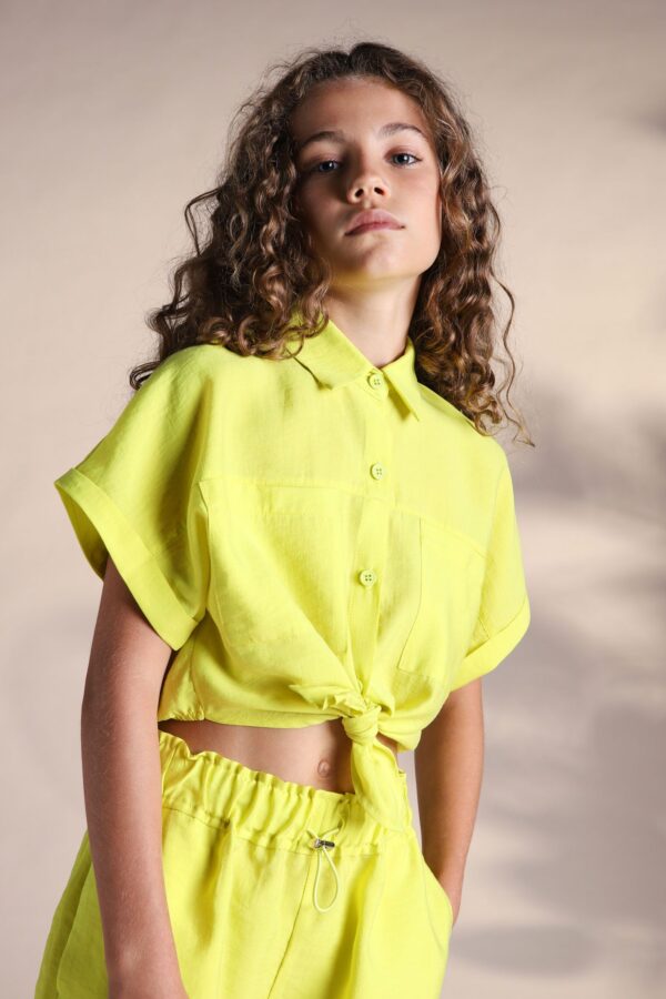 Imperial Cropped Camicia Gialla Bambina