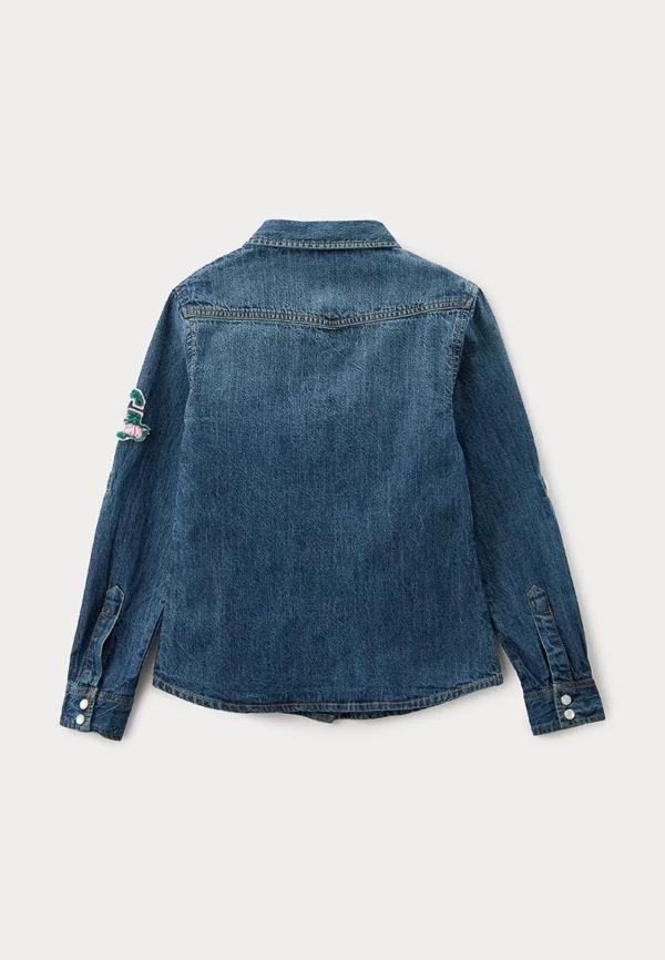 Guess Camicia In Denim Blu Bambina