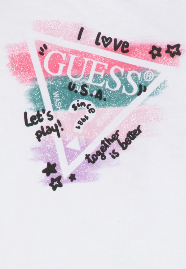 Guess Ls T-shirt manica lunga Bianca Bambina