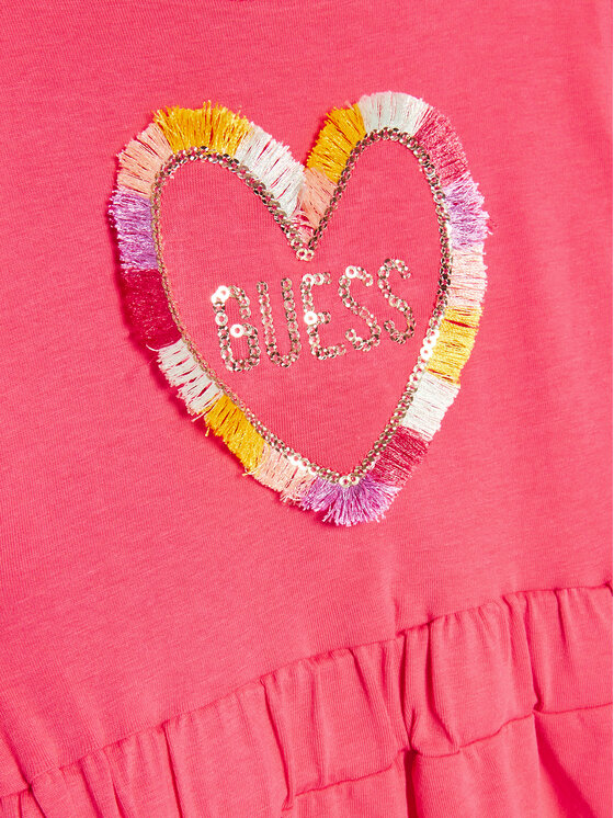 Guess Girls Pink Logo Vestito Rosa Bambina