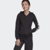 Adidas Linear Hoodie Felpa Chiusura Zip Nera Bambina