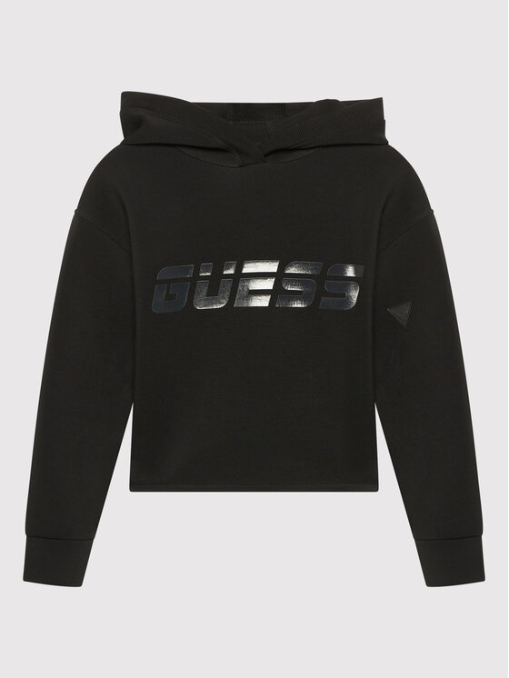 Guess Felpa Con Cappuccio Total Black Bambini