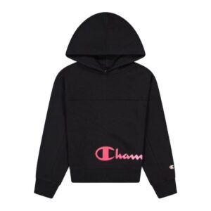 Champion Hooded Sweatshirt Felpa Con Cappuccio Nera Bambina