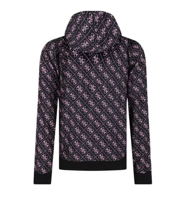 Guess Giacca Antivento Con Cappuccio Nera Rosa Bambina