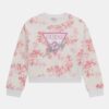 Guess Kids Felpa Girocollo stampa all over Bianca Rosa Bambina