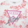 Guess Kids Felpa Girocollo stampa all over Bianca Rosa Bambina