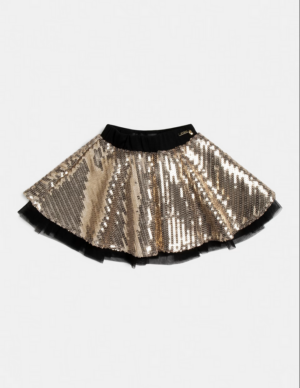 Guess Minigonna con paillettes Nero Oro Bambina