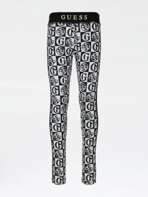 Guess Leggings Fantasia Bianco Nero Bambina