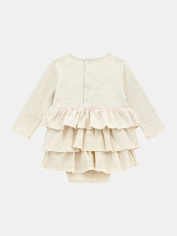 Guess Kids Abito body con balze Beige Bambina