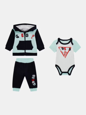 Guess Kids Set felpa con cappuccio pantaloni e body Multicolore Bambino