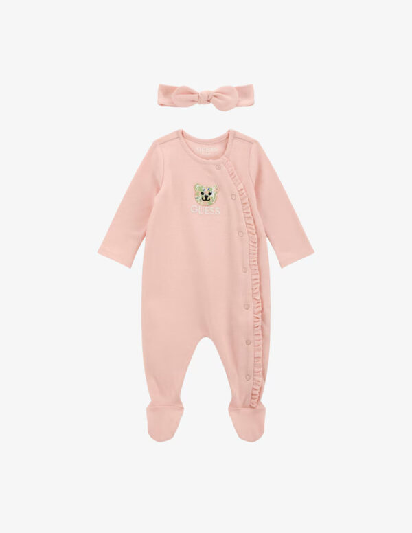 Guess  Set tuta a coste e fascia per capelli Rosa Bambina