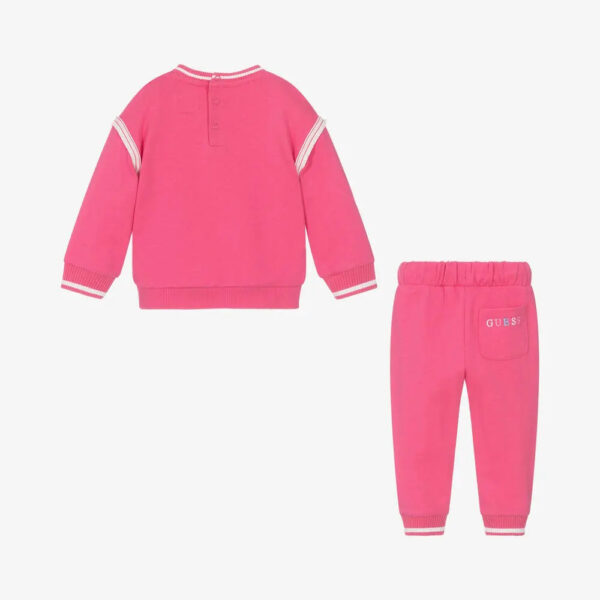 Guess Completo Tuta Rosa Bianco Bambina