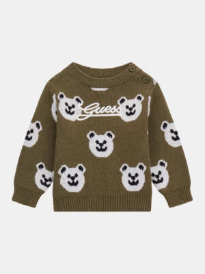 Guess Kids Maglione jacquard all over Verde Bambino