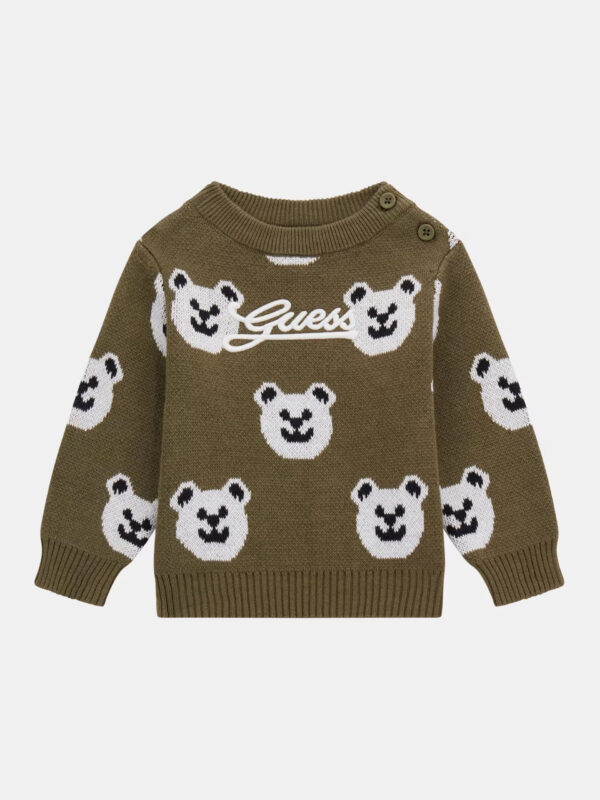 Guess Kids Maglione jacquard all over Verde Bambino