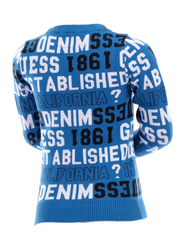 Guess Kids Golfino Girocollo Azzurro Bambino