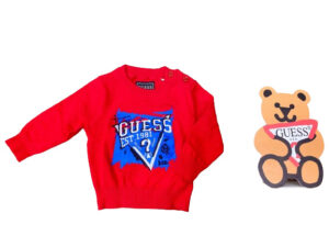 Guess Kids Golfino Maniche Lunghe Rosso Bambino