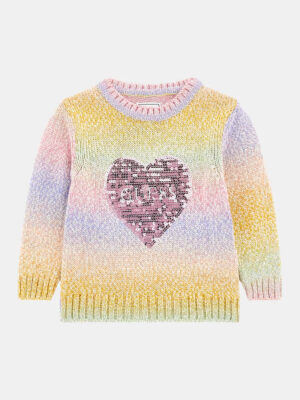 Guess Kids Maglione cuore con paillettes Multicolore Bambina
