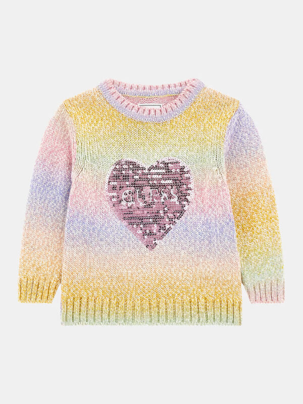 Guess Kids Maglione cuore con paillettes Multicolore Bambina