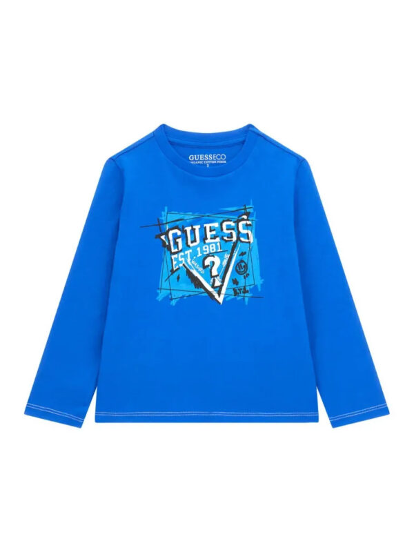 Guess Kids Maglia Maniche Lunghe Blu Elettrico Bambino
