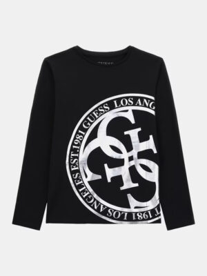 Guess T-shirt con logo 4G T-shirt Nera Bianca Bambine Ragazze