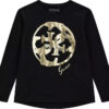 Guess Maglietta Maniche Lunghe Nera Bambine Ragazze