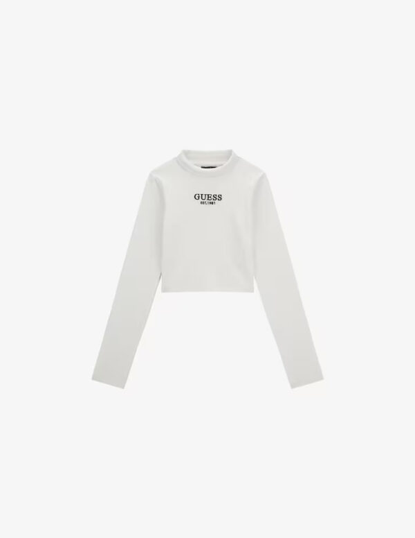 Guess Maglietta Maniche Lunghe Bianca Bambine Ragazze