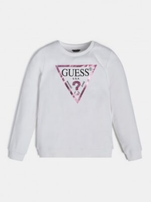 Guess Kids Felpa Girocollo Bianca Bambine Ragazze