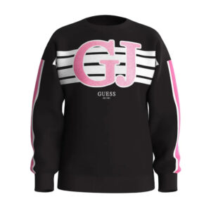 Guess Kids Felpa Girocollo Nera Bambine Ragazze