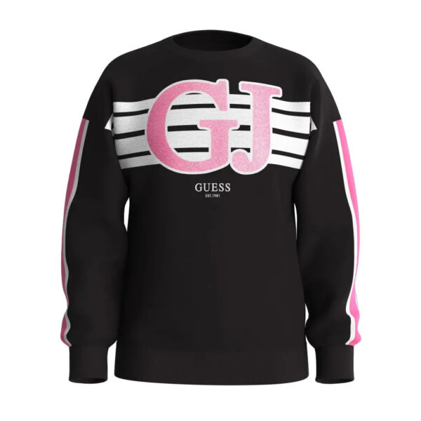 Guess Kids Felpa Girocollo Nera Bambine Ragazze