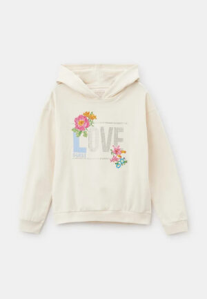 Guess Kids Felpa Con Cappuccio Beige Bambine Ragazze