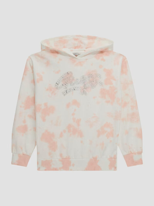 Guess Tie-Dye Signature Oversized Hoodie Felpa Con Cappuccio Multicolore Bambine Ragazze