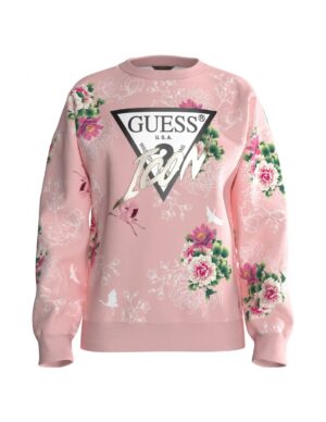 Guess Kids Felpa Girocollo Rosa Bambine Ragazze