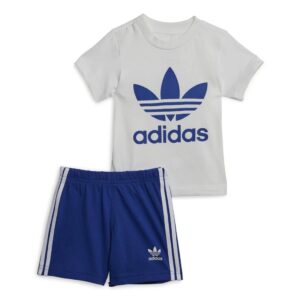 Adidas Trefoil Completo Bianco Blu  Bambino