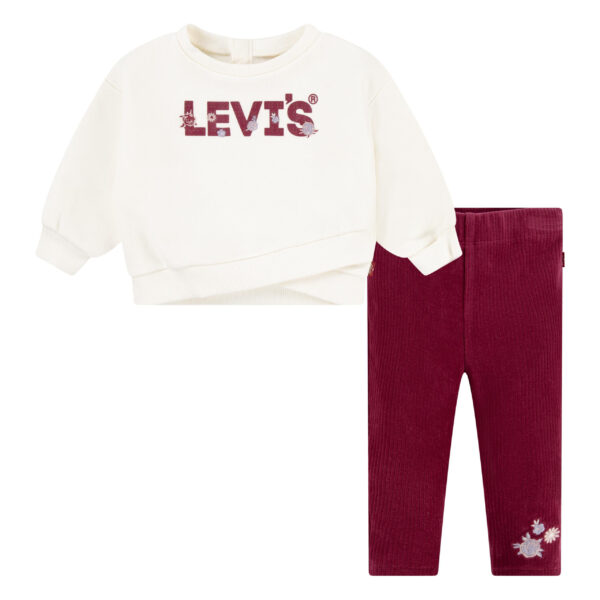 Levi’s Completo 2 Pezzi Bianca Bordeaux Bambina