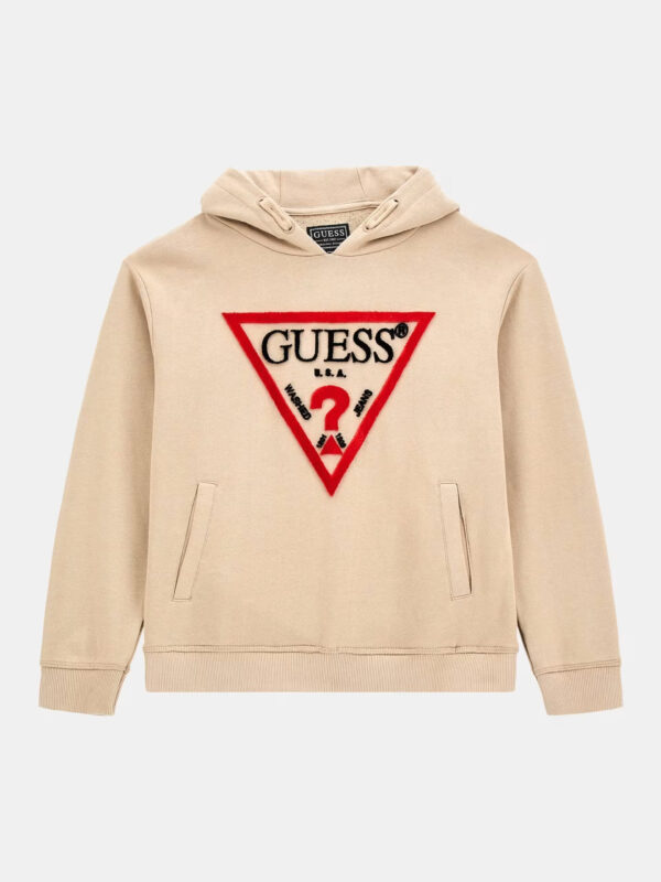 Guess Children s Felpa Con Cappuccio Beige Bambina
