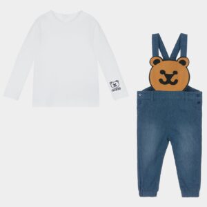 Guess Kids Set t-shirt e salopette in jeans Bambino