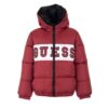 Guess Padded Hooded Ls Piumino Con Cappuccio Rosso Bambini Ragazzi