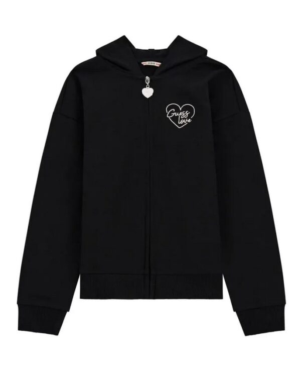 Guess Hooded Ls Active Felpa Nera Bambine Ragazze