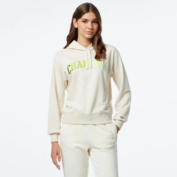 Champion Hooded Sweatshirt Felpa Beige Donna
