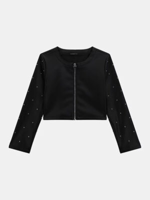 Guess Giacca similpelle con strass Nero Bambina