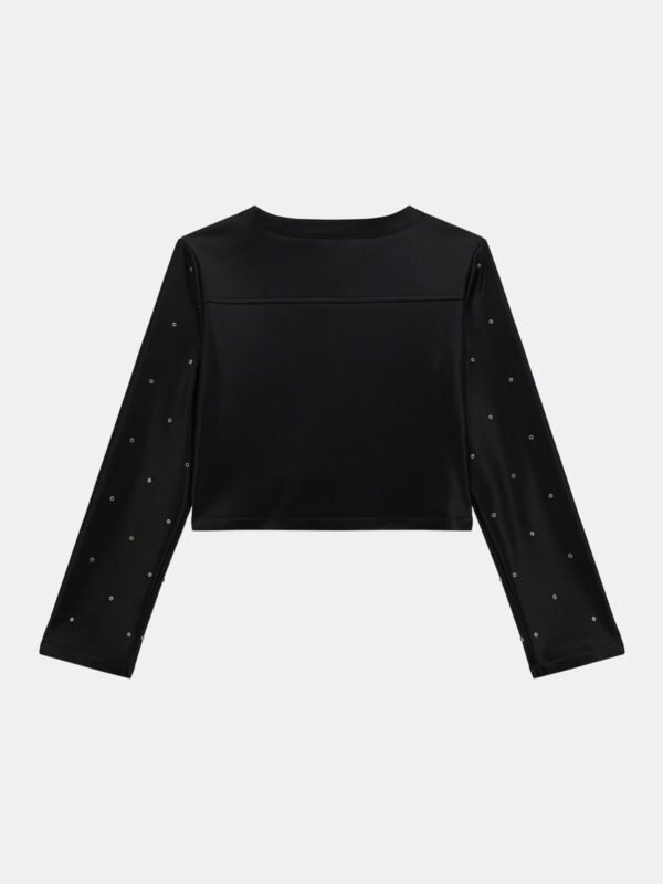 Guess Giacca similpelle con strass Nero Bambina